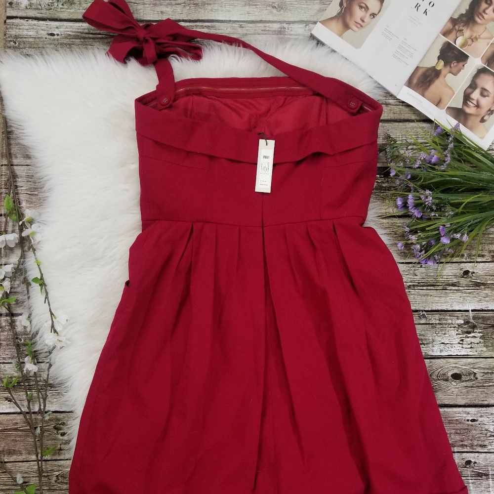 Anthropologie Red Halter Dress - Picture 3 of 4